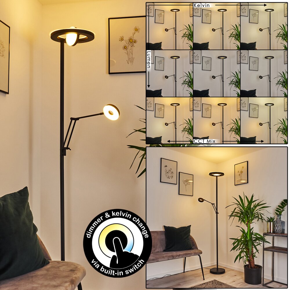 Rabeja Golvlampa, strålkastare, Golvlampa LED Svart, 2-ljuskällor main product photo