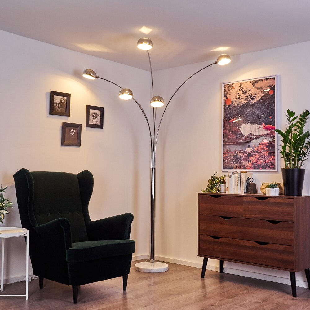 Nikkala Golvlampa Krom, Vit, 5-ljuskällor main product photo