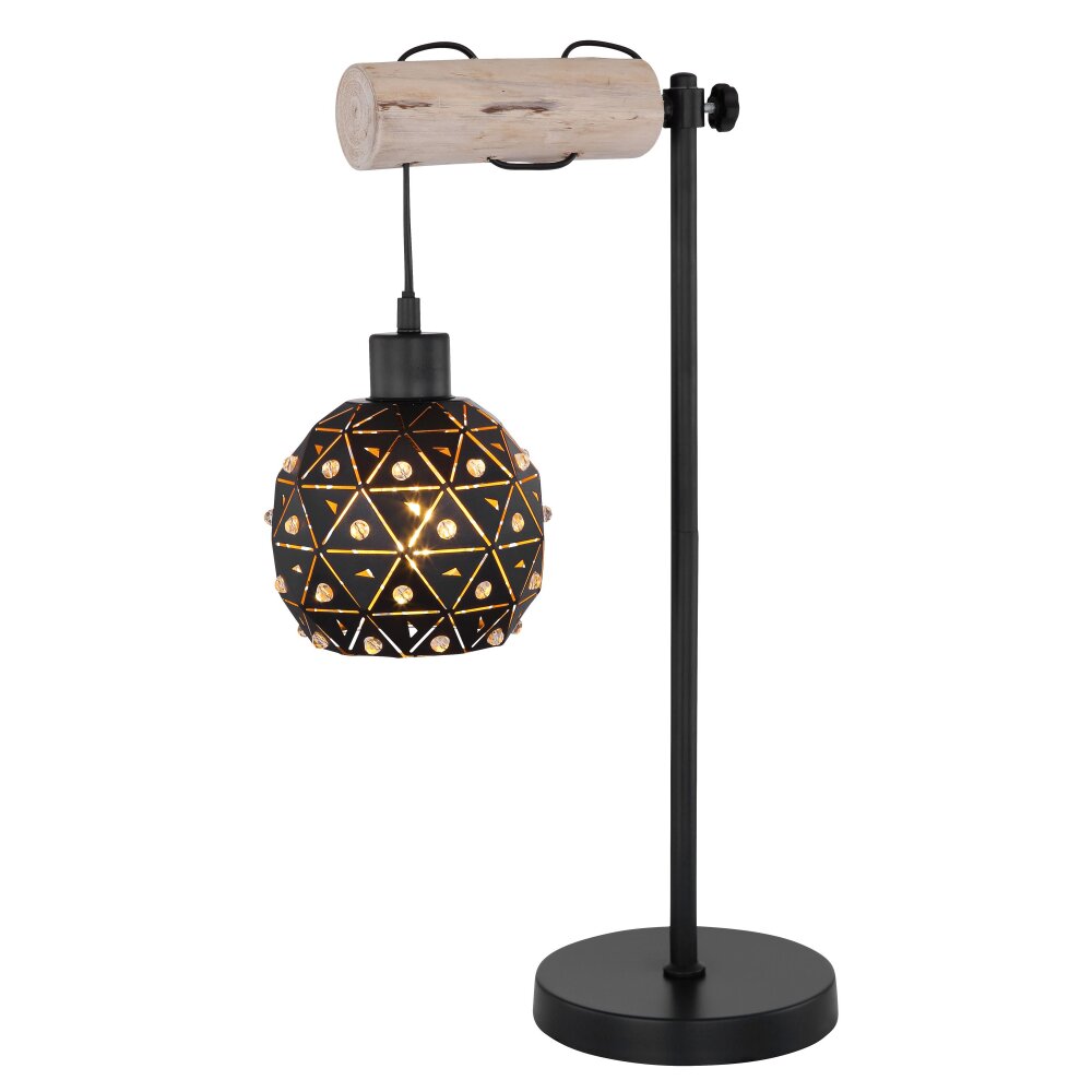 Globo JODIE Bordslampa Trä ljus, Svart, 1-ljuskällor main product photo