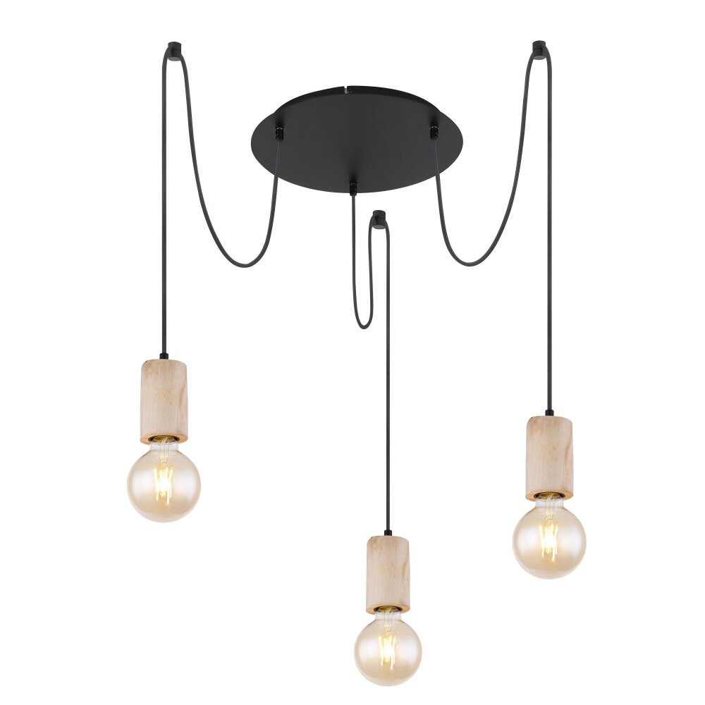 Globo JOSEBA Pendellampa Svart, 3-ljuskällor main product photo