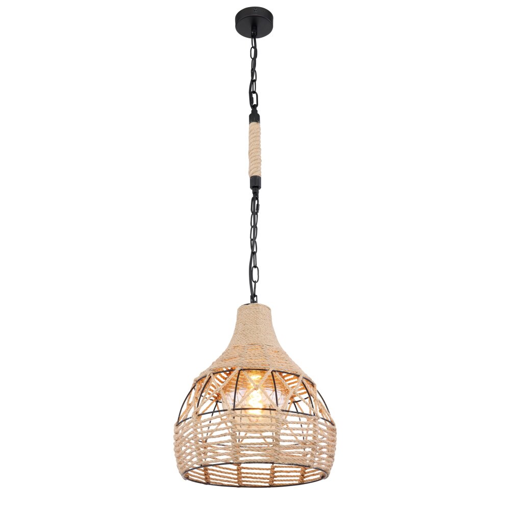 Globo HALIA Pendellampa Brun, Svart, 1-ljuskällor main product photo