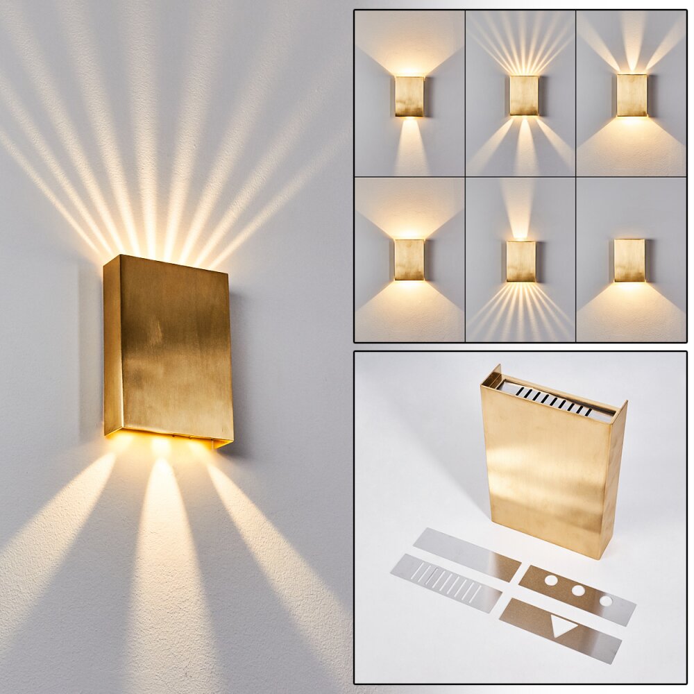 Benin vägglampa utomhus, Panel LED Mässing, 2-ljuskällor main product photo