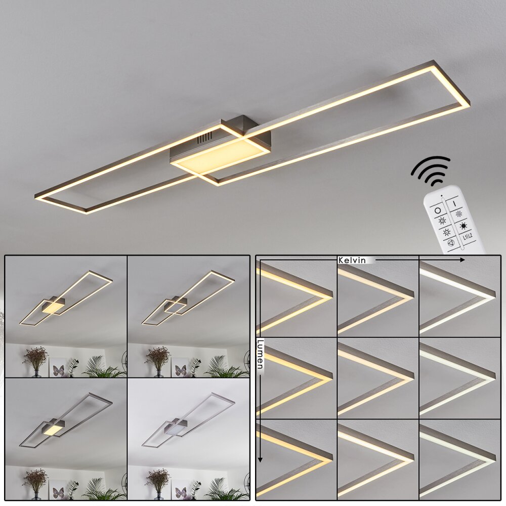 Torresella Taklampa LED Nickel matt, 2-ljuskällor, Fjärrkontroll main product photo