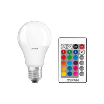 Osram E27 LED 9 Watt RGB (justerbar) dimbar 806 Lumen Osram E27 LED 9 Watt RGB (justerbar) dimbar 806 Lumen