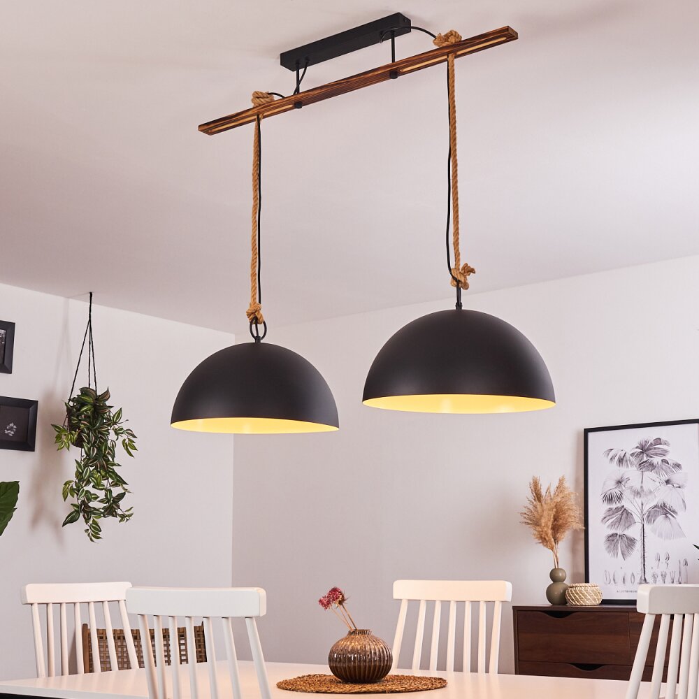 Teneru Pendelbelysning Trä mörkt, Svart, 2-ljuskällor main product photo