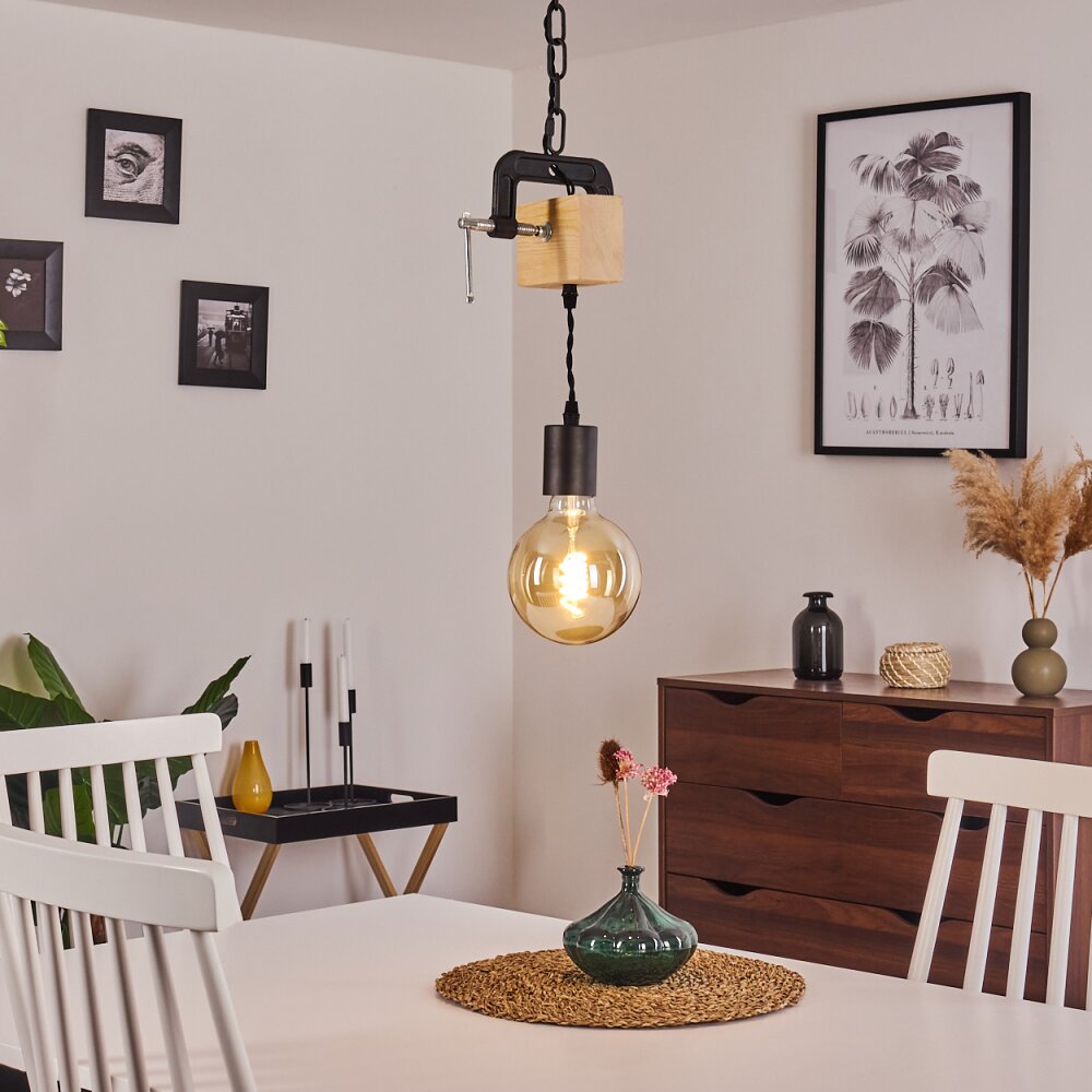 Hautahi Pendellampa Trä mörkt, Svart, 1-ljuskällor main product photo