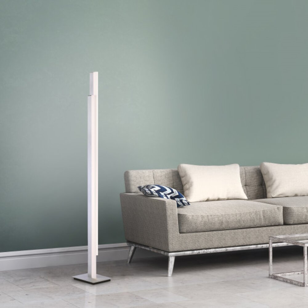 Paul Neuhaus Q-Serie Q-TOWER Golvlampa LED Aluminium, 2-ljuskällor, Fjärrkontroll main product photo