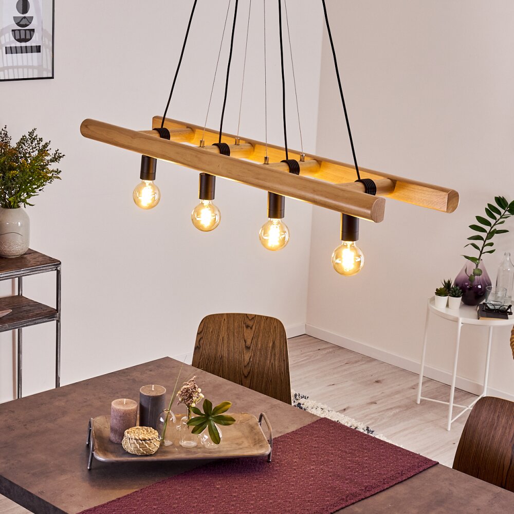 Yaak Pendelbelysning Trä mörkt, Svart, 4-ljuskällor main product photo