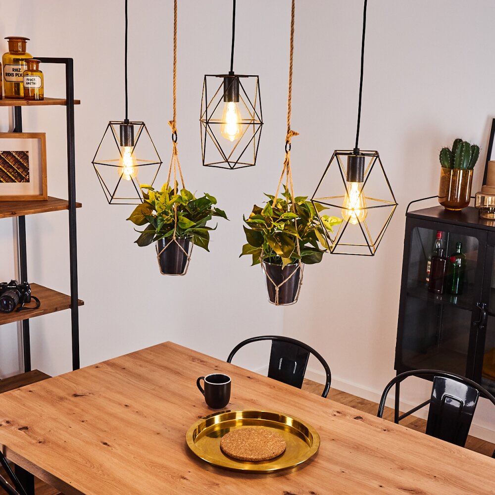 Taheramo Pendellampa Trä mörkt, Svart, 3-ljuskällor main product photo