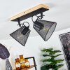 Panaguá Taklampa, Takstrålkastare Trä ljus, Svart, 2-ljuskällor
