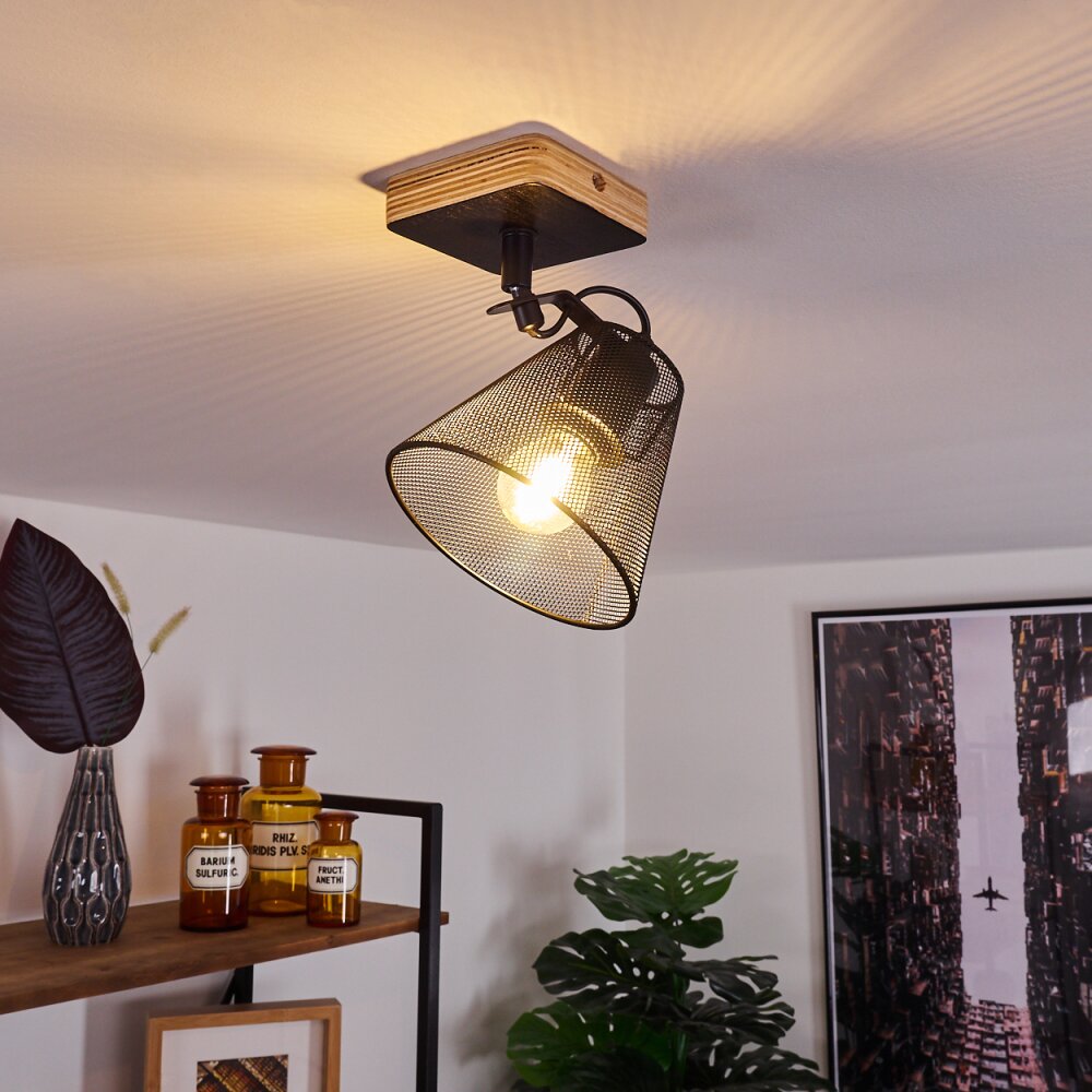 Panaguá Taklampa, Takstrålkastare Trä ljus, Svart, 1-ljuskällor main product photo