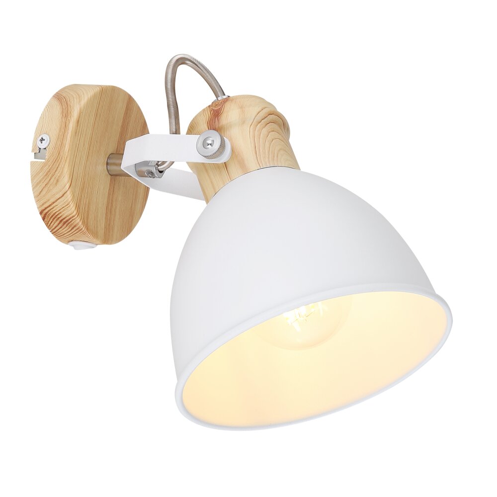 Globo WIHO Väggspotlight Trä mörkt, Vit, 1-ljuskällor main product photo