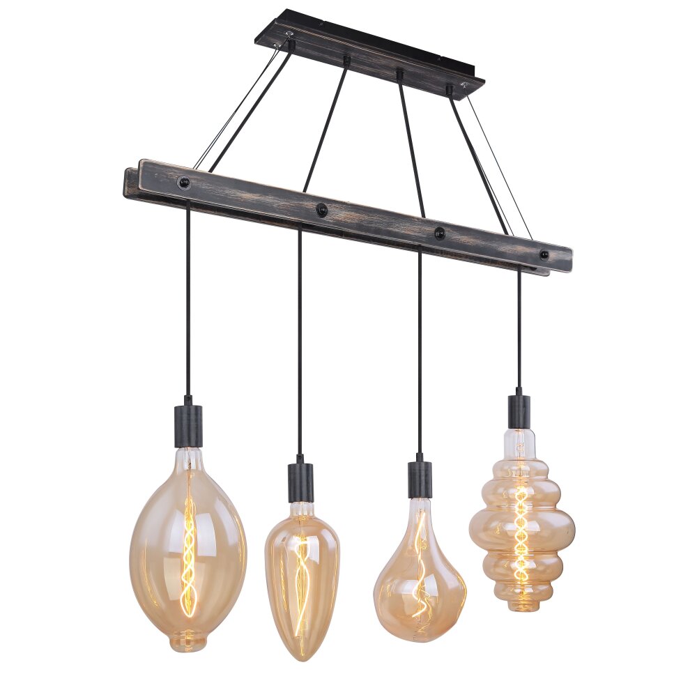 Globo CANESO Pendellampa Svart, 4-ljuskällor main product photo