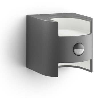 Philips Lampor Grass Utomhusbelysning, vägglampa utomhus LED Antracit, 2-ljuskällor, Rörelsedetektor