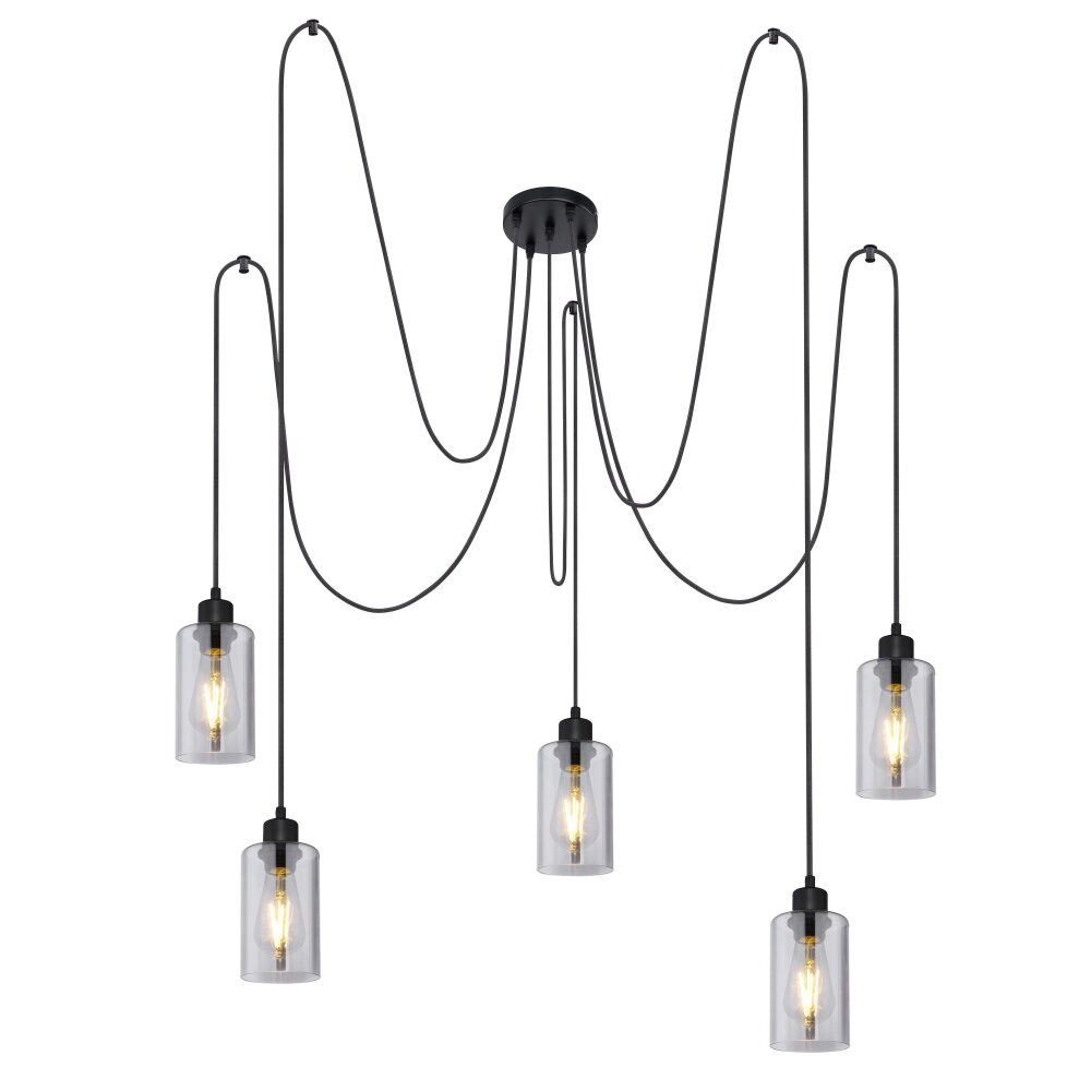 Globo HADERA Pendellampa Svart, 5-ljuskällor main product photo