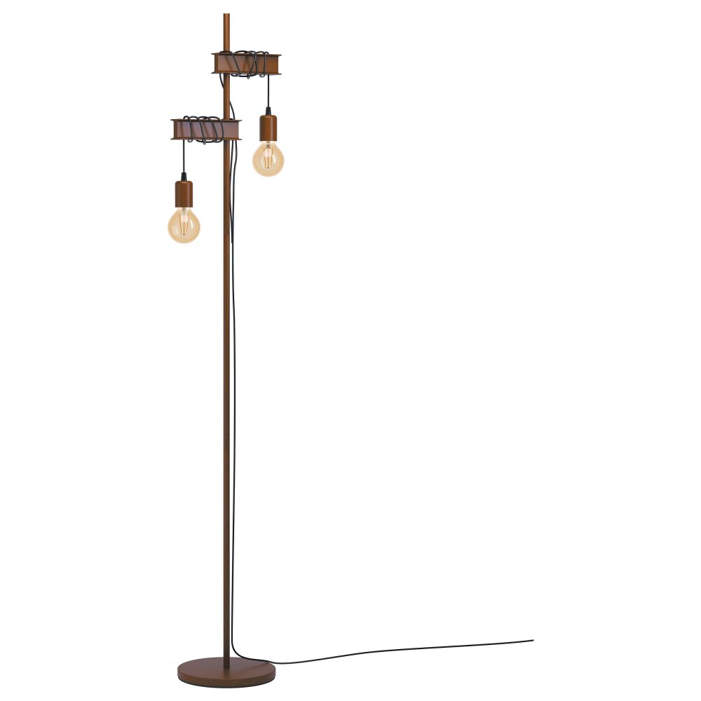 Eglo Lampor TOWNSHEND Golvlampa Antik, Brun, Svart, 2-ljuskällor main product photo