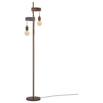 Eglo Lampor TOWNSHEND Golvlampa Antik, Brun, Svart, 2-ljuskällor