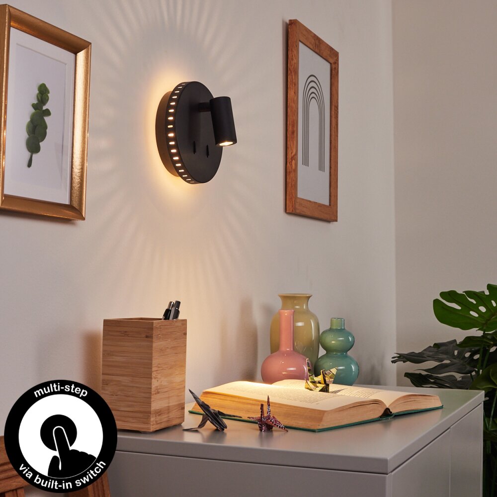 Rukutu Vägglampa LED Svart, 2-ljuskällor main product photo