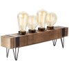 Brilliant Woodhill Bordslampa Trä mörkt, Svart, 4-ljuskällor