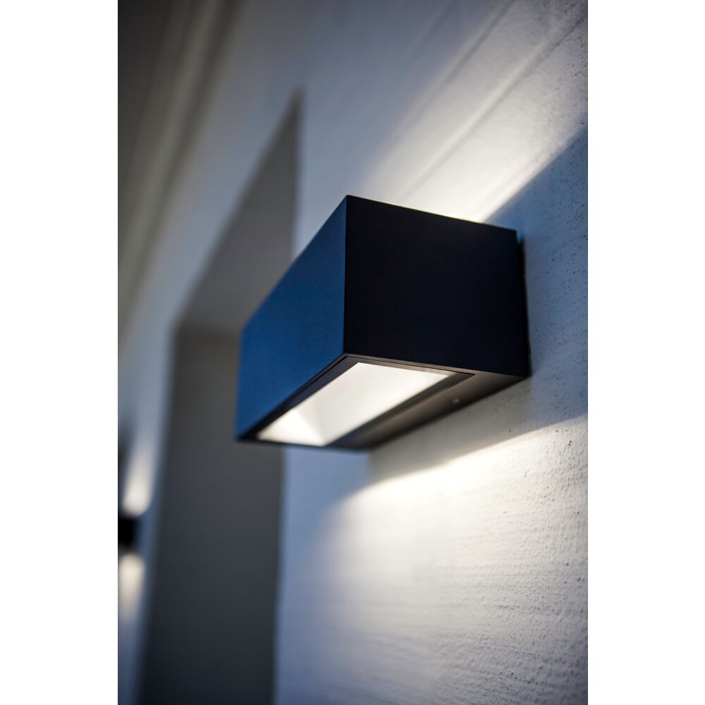 Lutec Lampor GEMINI vägglampa utomhus LED Svart, 2-ljuskällor main product photo