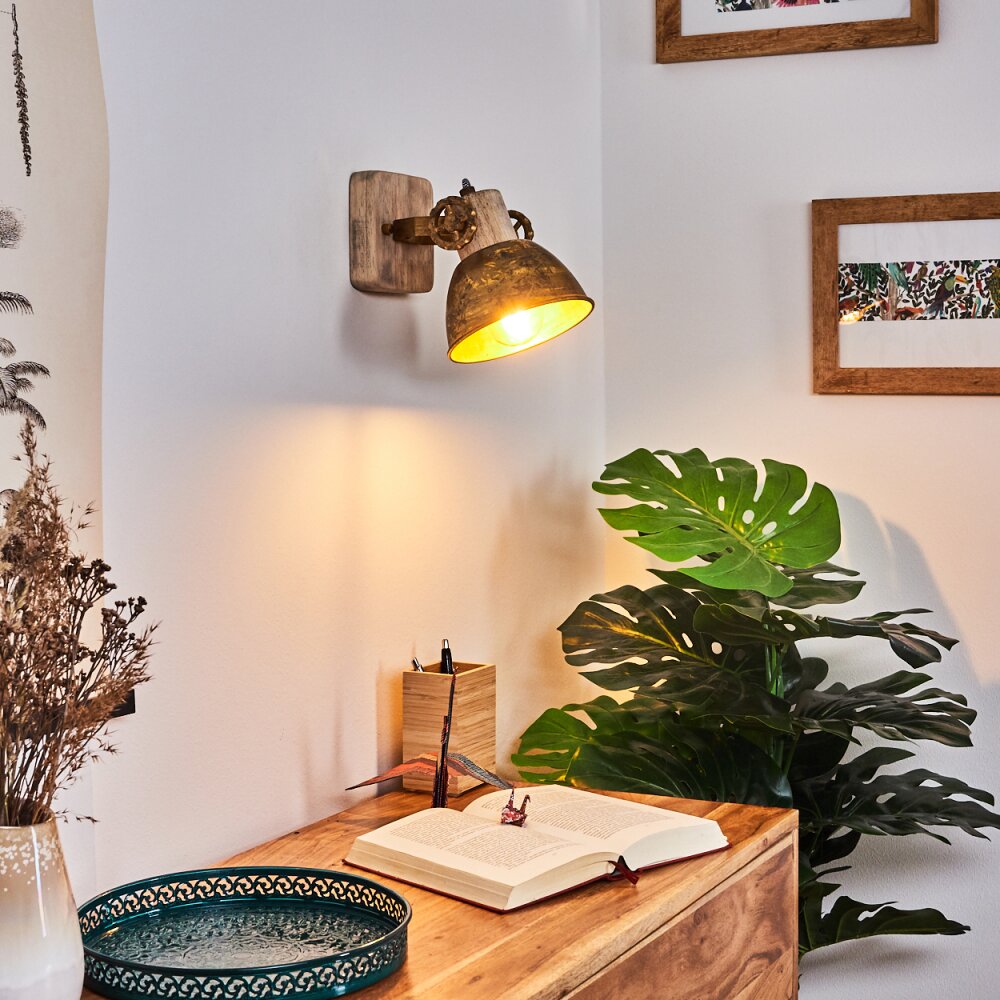 Orny Vägglampa Brons, Trä ljus, 1-ljuskällor main product photo