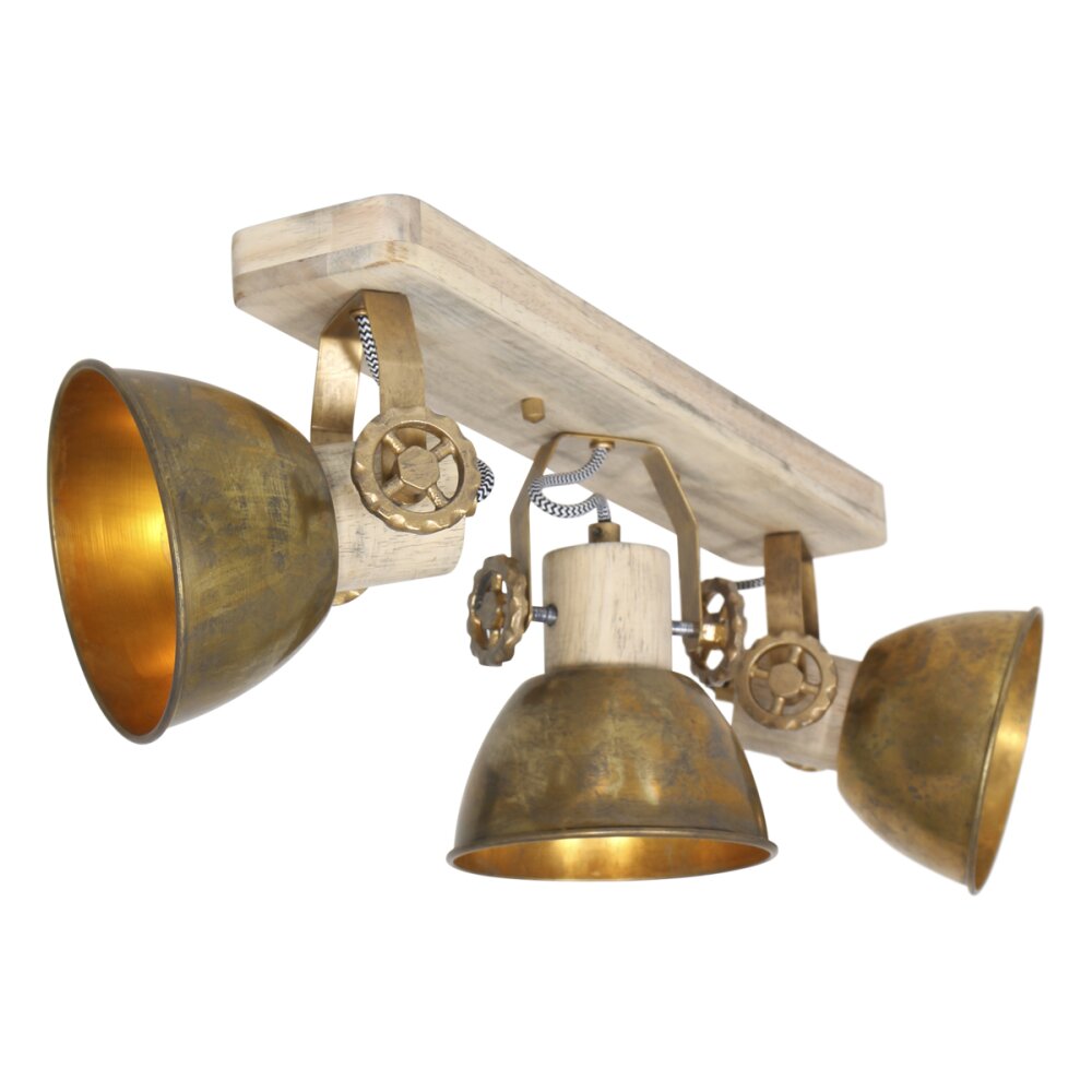 Steinhauer Gearwood Taklampa Brons, Trä ljus, 3-ljuskällor main product photo