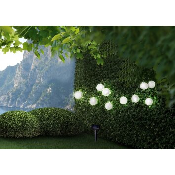 Globo PRIOB Ljuskedja, Solcellslampa LED Vit, 10-ljuskällor