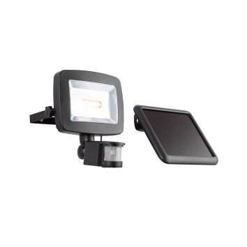 Globo SOLAR Solcellslampa, Vägglampa LED Svart, 1-ljuskällor, Rörelsedetektor