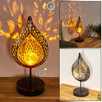Protaras dekorativ belysning, Solcellslampa LED Svart-guld, 1-ljuskällor
