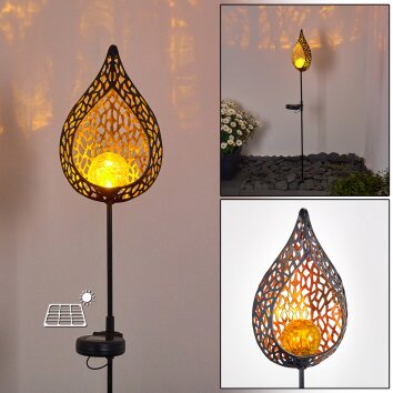 Protaras dekorativ belysning, Solcellslampa LED Kopparfärg, Svart, 1-ljuskällor