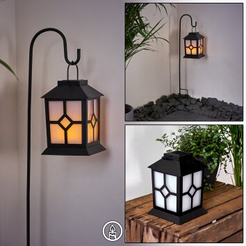 Folgarida dekorativ belysning, lykta, Solcellslampa LED Svart, 64-ljuskällor