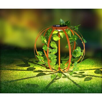 Globo Sun dekorativ belysning, kullampa, Solcellslampa LED Rostfärger, 1-ljuskällor