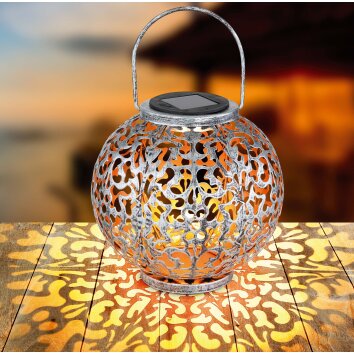 Globo Sun dekorativ belysning, lykta, Solcellslampa, Bordslampa LED Silver, 1-ljuskällor