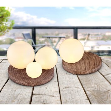 Globo Sun dekorativ belysning, kullampa, Solcellslampa, Bordslampa LED Grått, 3-ljuskällor