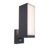 Lutec Lampor Cuba vägglampa utomhus LED Antracit, 1-ljuskällor, Rörelsedetektor