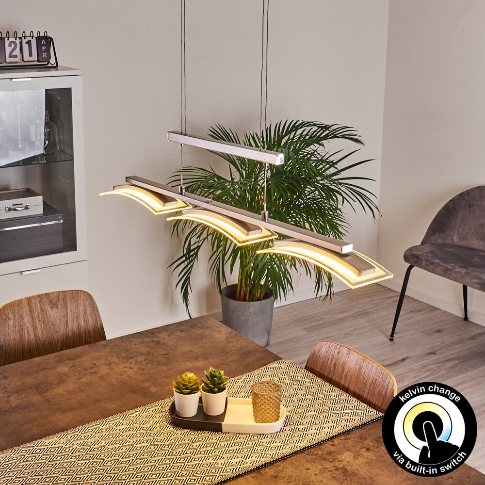 Bolonda Pendelbelysning LED Nickel matt, 3-ljuskällor main product photo