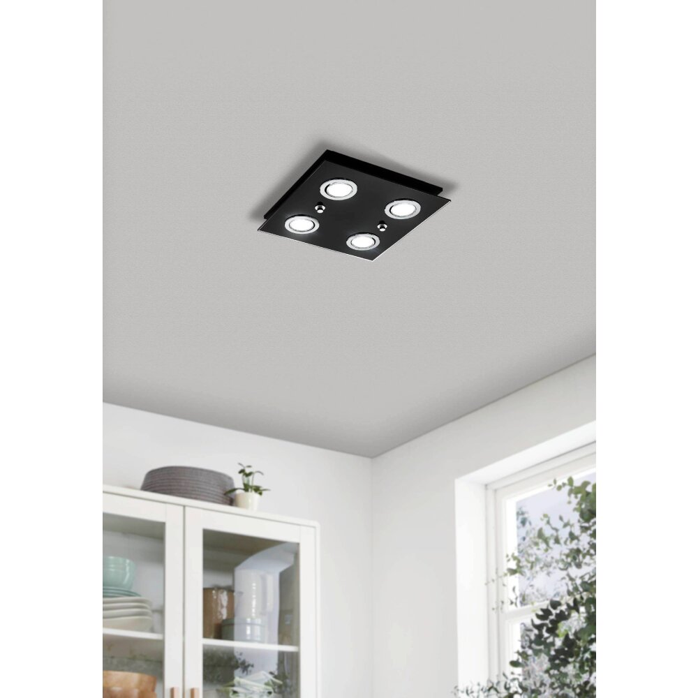 Eglo GRATTINO Taklampa LED Svart, 4-ljuskällor main product photo