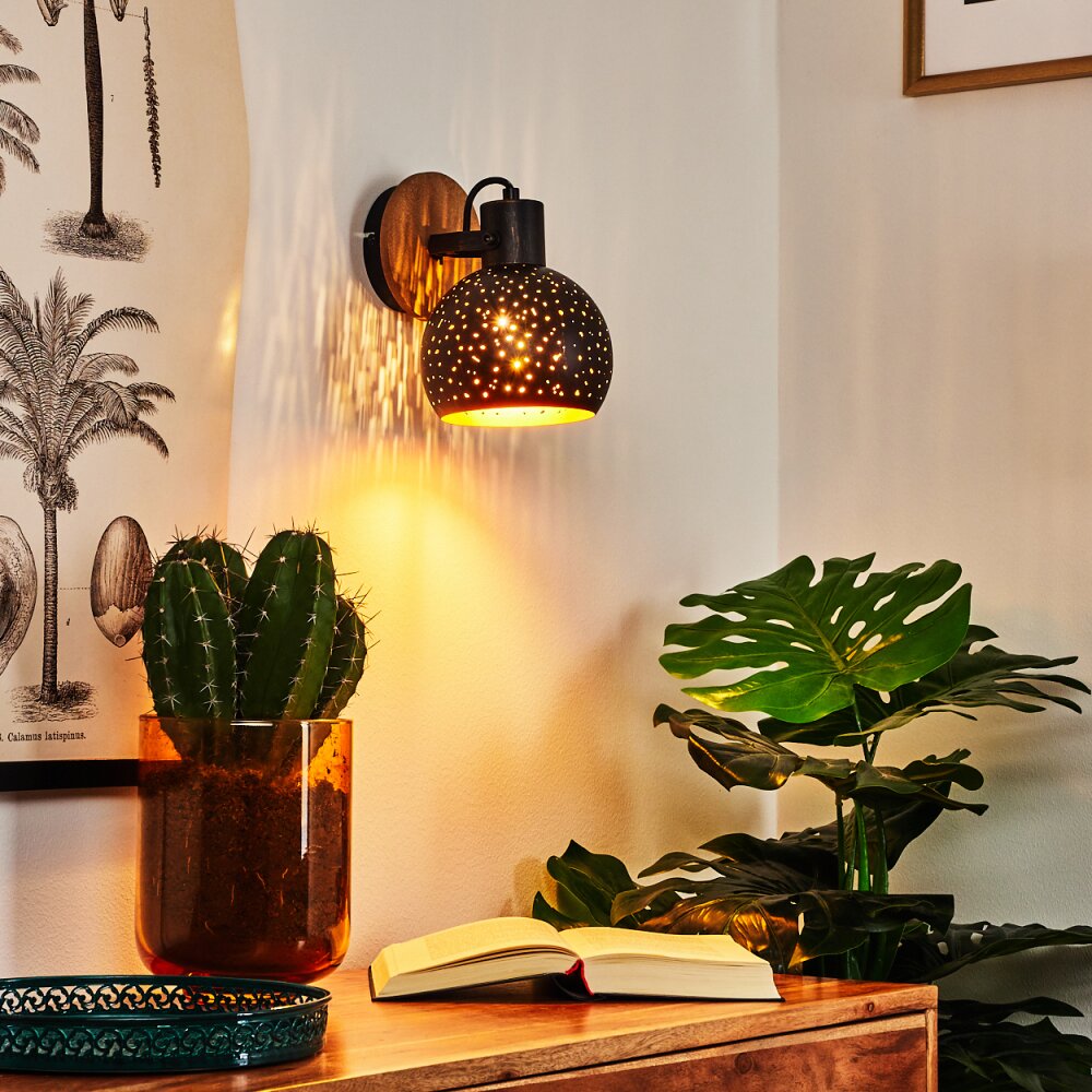 Imana Vägglampa Trä mörkt, Svart, 1-ljuskällor main product photo