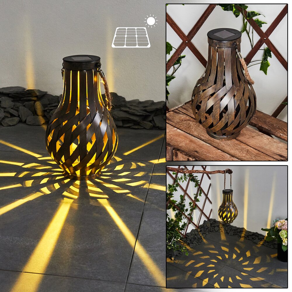 Soulé dekorativ belysning, lykta, Solcellslampa, Bordslampa LED Brun, 1-ljuskällor main product photo