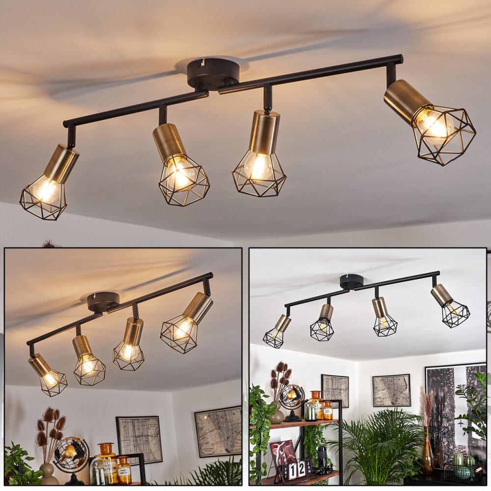 Baripada Taklampa, Takstrålkastare Mässing, Svart, 4-ljuskällor main product photo