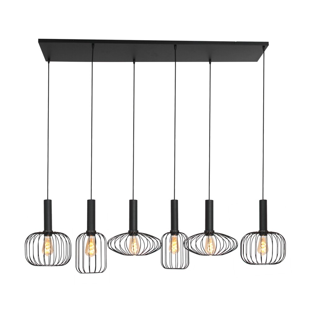 Steinhauer Aureole Pendelbelysning Svart, 6-ljuskällor main product photo