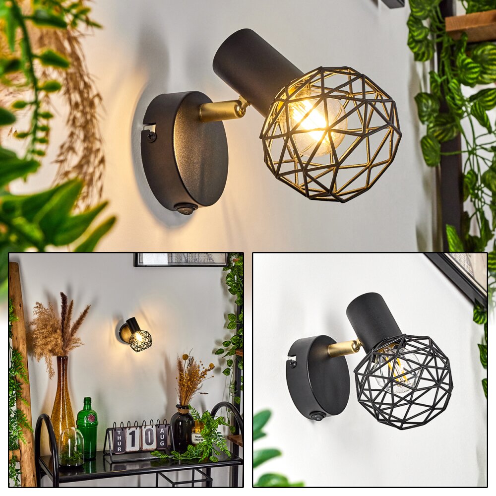 Palmira Vägglampa Guld, Svart, 1-ljuskällor main product photo