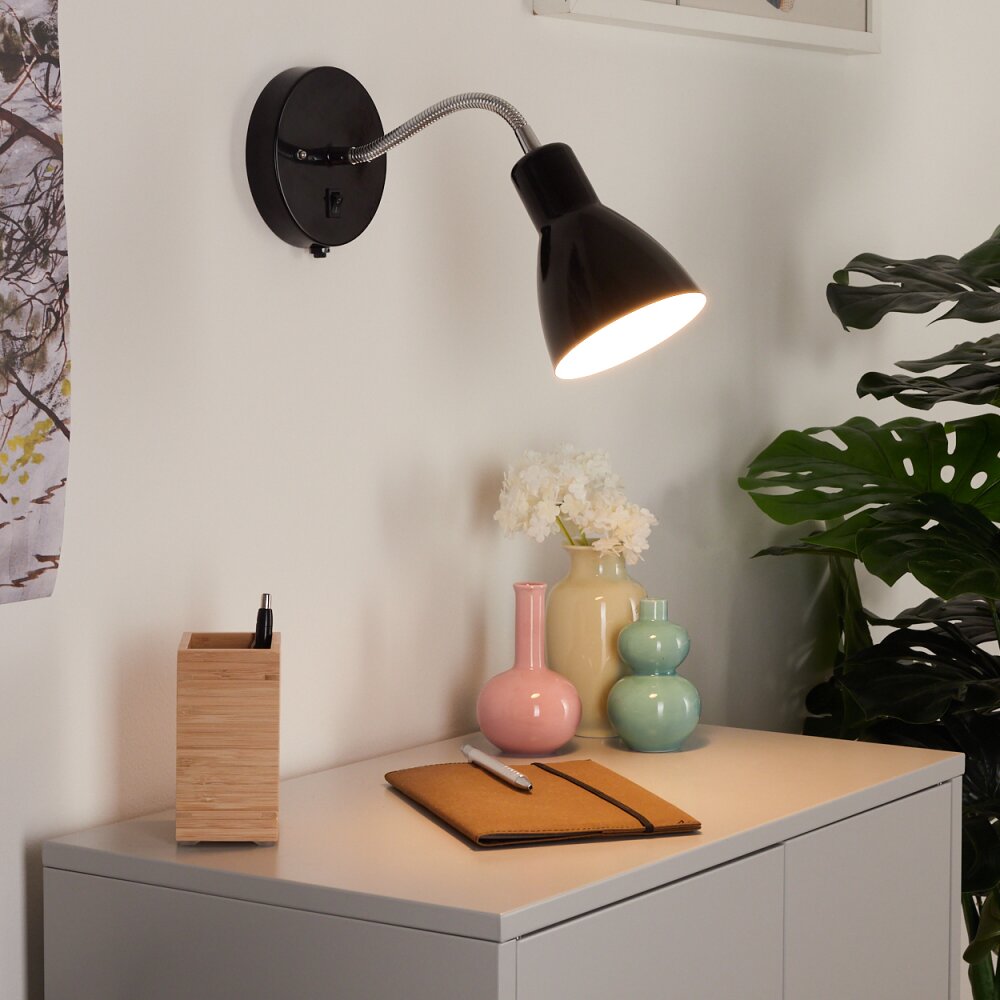 Naouli Vägglampa Krom, Svart, 1-ljuskällor main product photo