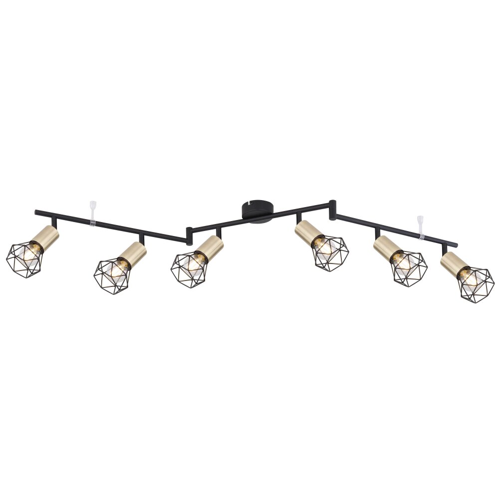 Globo XARA Taklampa Antikmässing, Svart, 6-ljuskällor main product photo