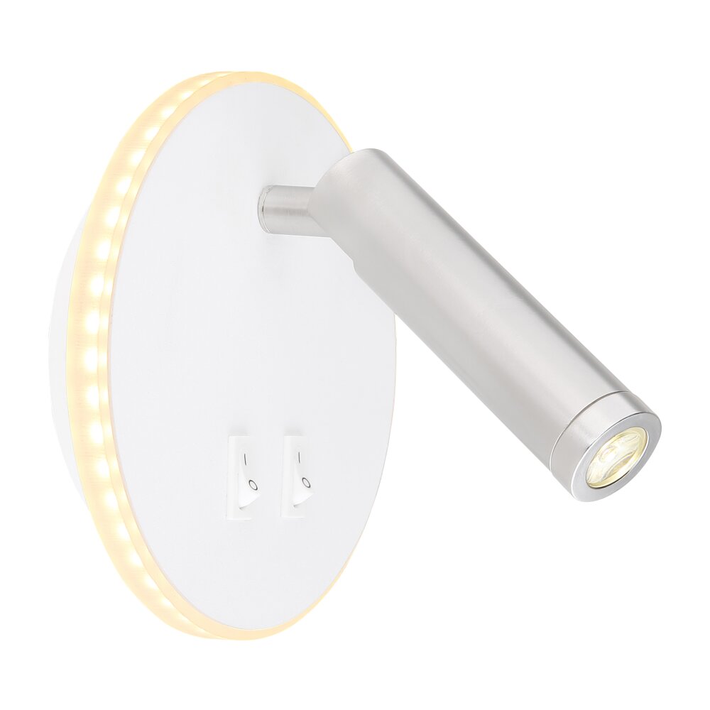 Globo MANY Vägglampa LED Nickel matt, Vit, 1-ljuskällor main product photo