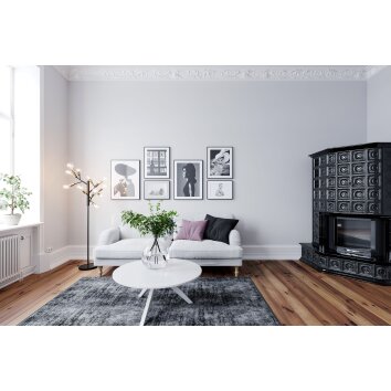 By Rydens Heroes Golvlampa, Golvlampa Mässing, Svart, 12-ljuskällor