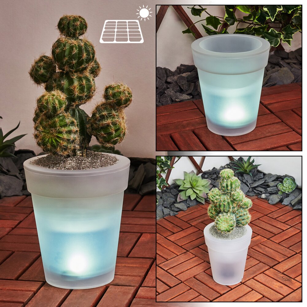 Dimouri dekorativ belysning, Blomkruka, Solcellslampa LED Vit, 4-ljuskällor main product photo