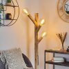 Pozos Golvlampa, Golvlampa Trä ljus, Svart, 3-ljuskällor