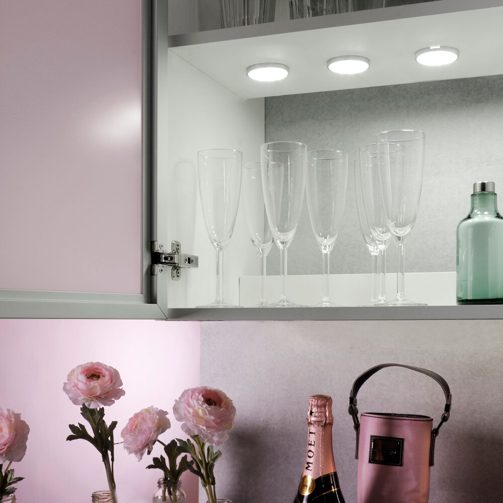 Leuchten Direkt THEO Skåpbelysning LED Silver, 3-ljuskällor main product photo