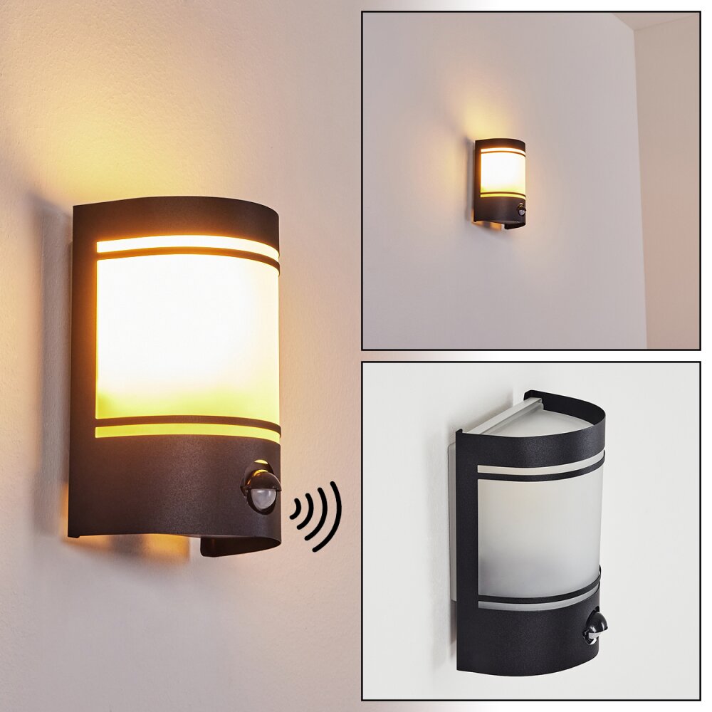 Visnum vägglampa utomhus Svart, Vit, 1-ljuskällor, Rörelsedetektor main product photo